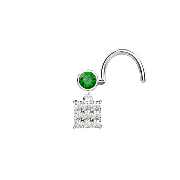Minimalist emerald stud for nose
