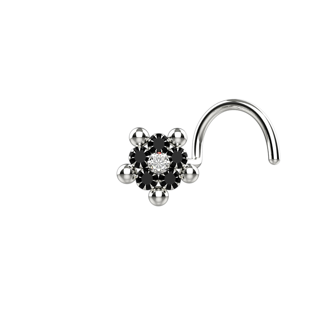 Diamond nose piercing silver