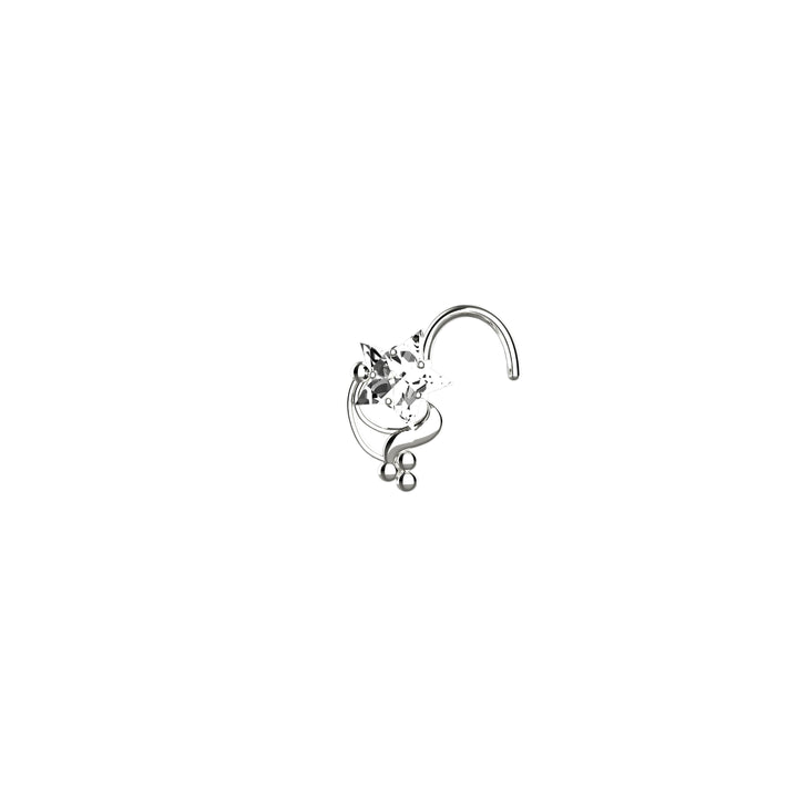 clear diamond star nose stud