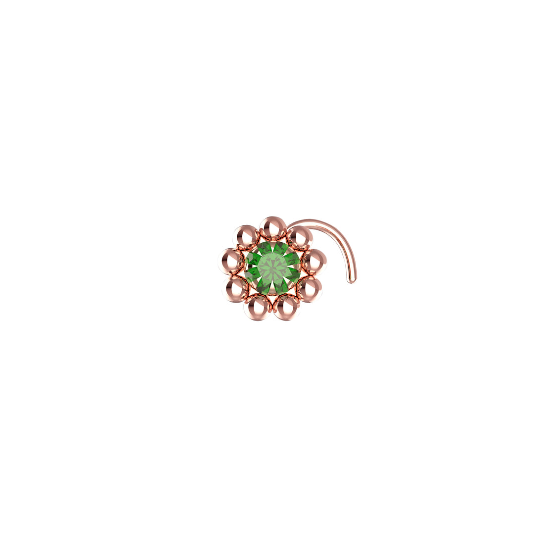 peridot gems nose ring stud