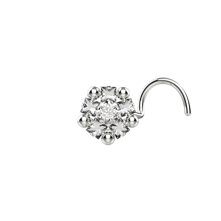 Delicate daisy silver nose ring