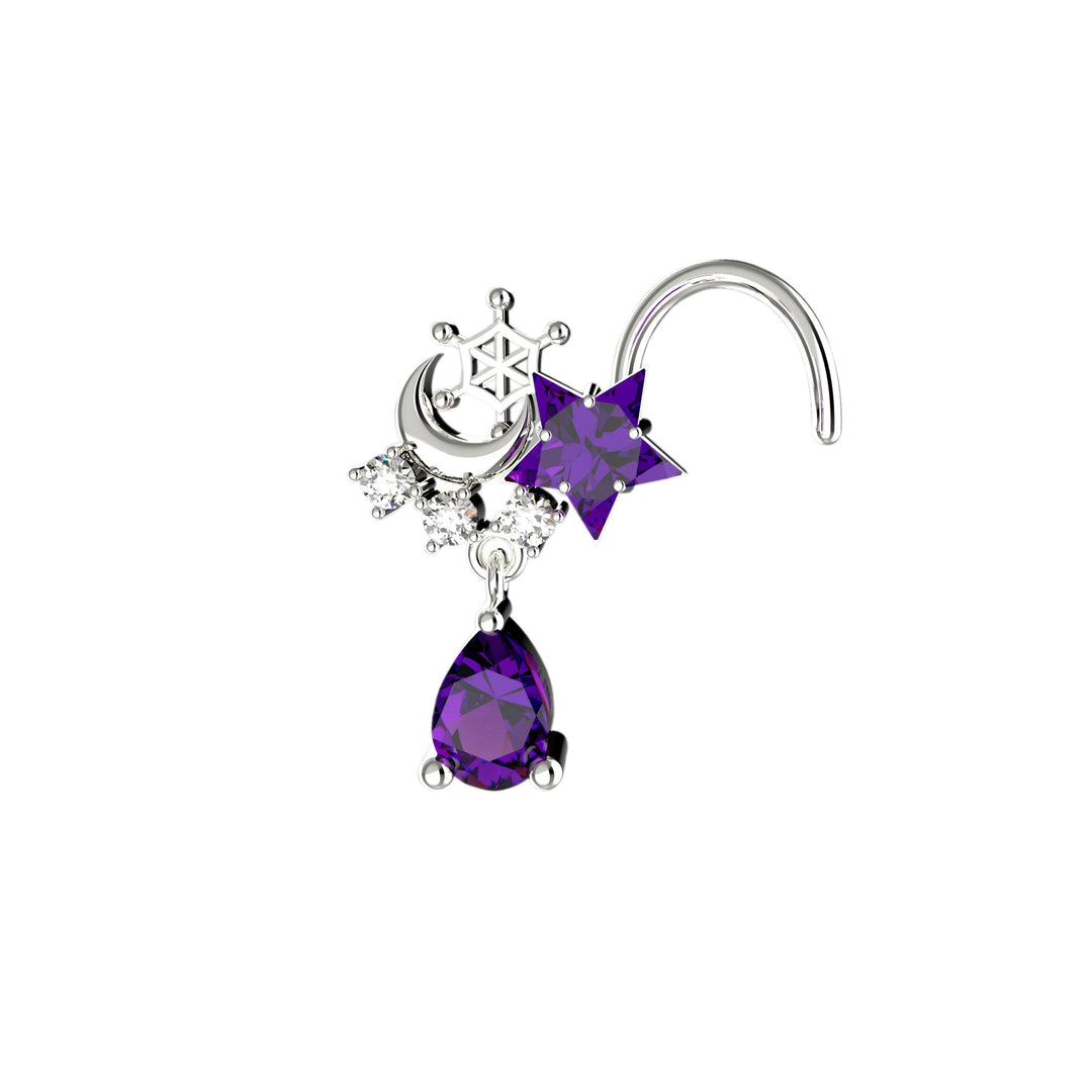 amethyst gemstone nose jewelry