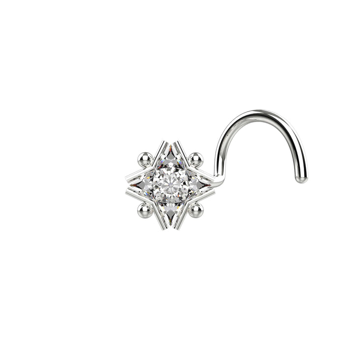 Threadless bone nose stud silver