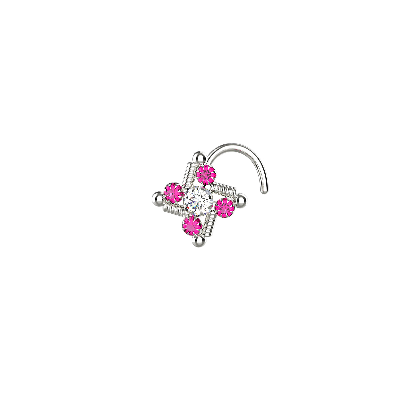 Ruby Prong Gold Plated Nose Pin
