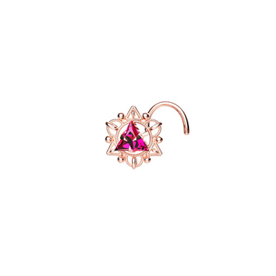 Ruby Triangle Nose Pin