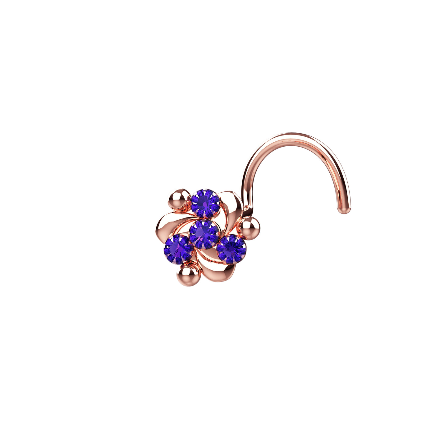 blue sapphire nose ring gold studs