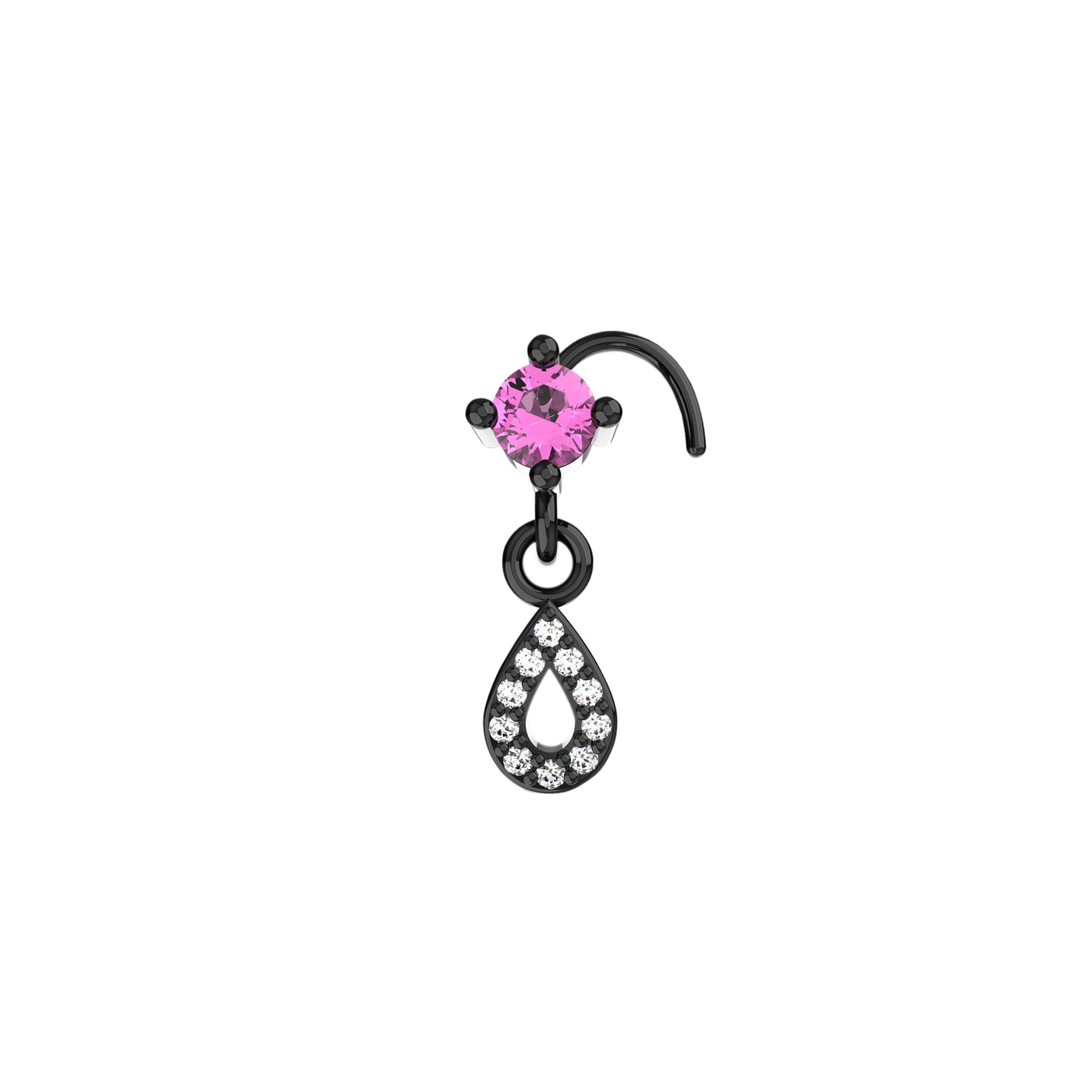Ruby Drop Dangle Nose Ring
