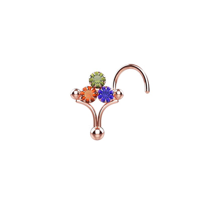 Multicolor Tiny Stones Ethnic Styled Nose Stud