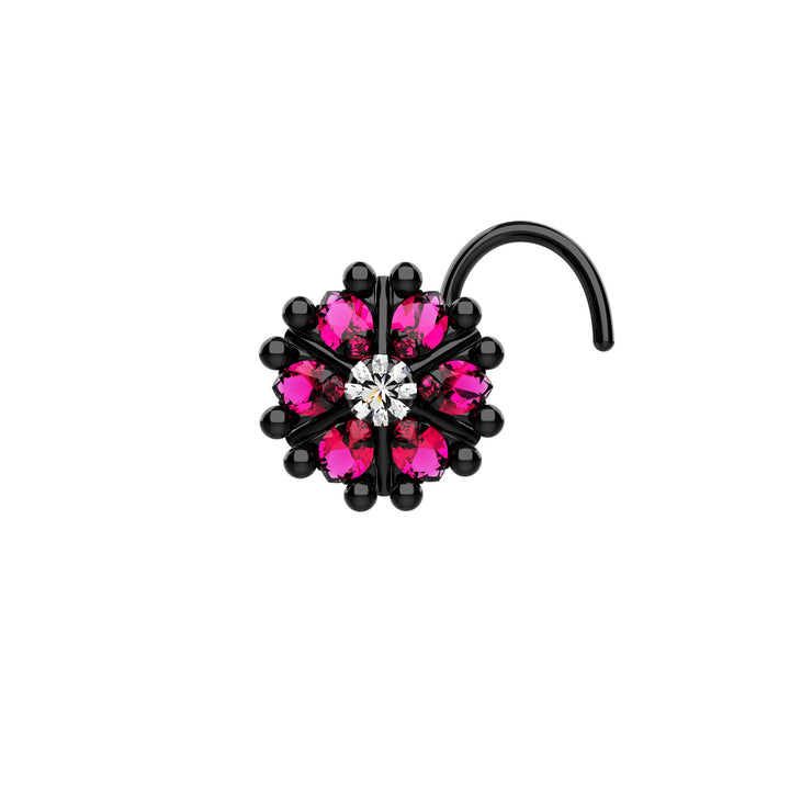 flower nose pierced pin stud