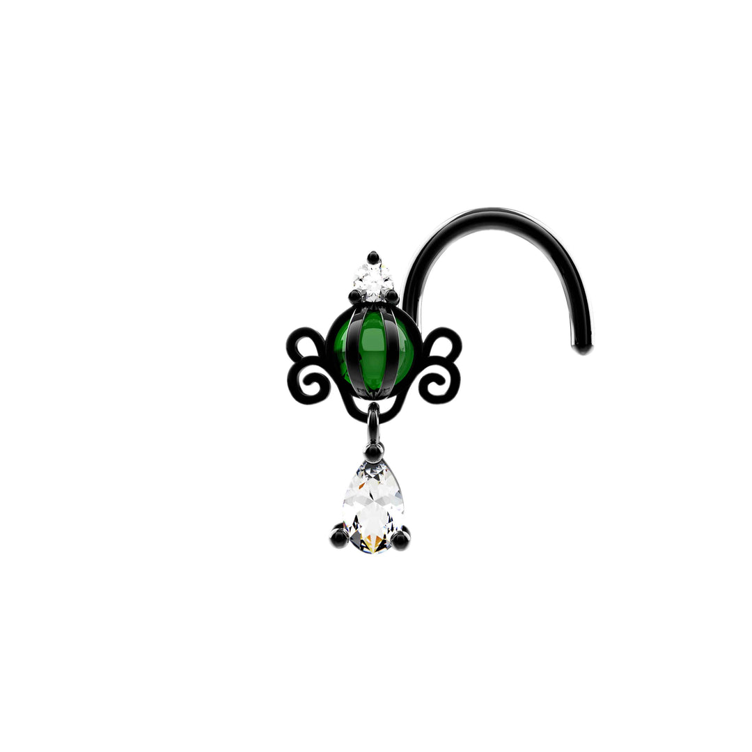 Gond nose piercing jewelry dimensions showing 13mm length and 8mm width on standard 20G wire thickness.