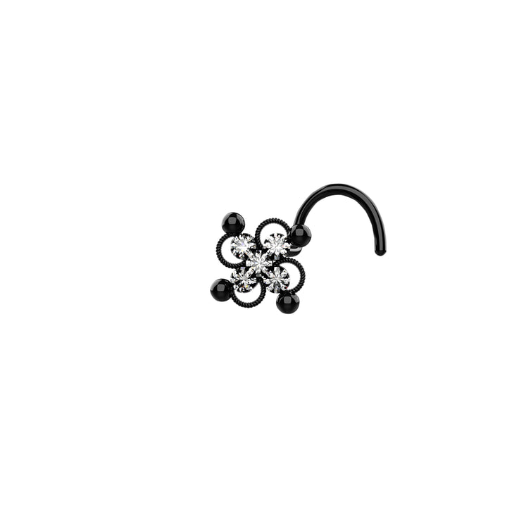 Custom-made nose studs black 