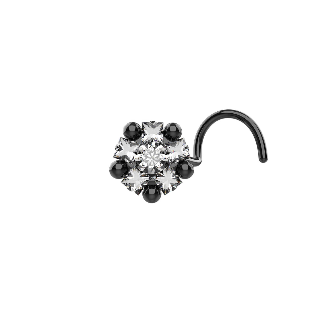 Custom daisy black nose stud