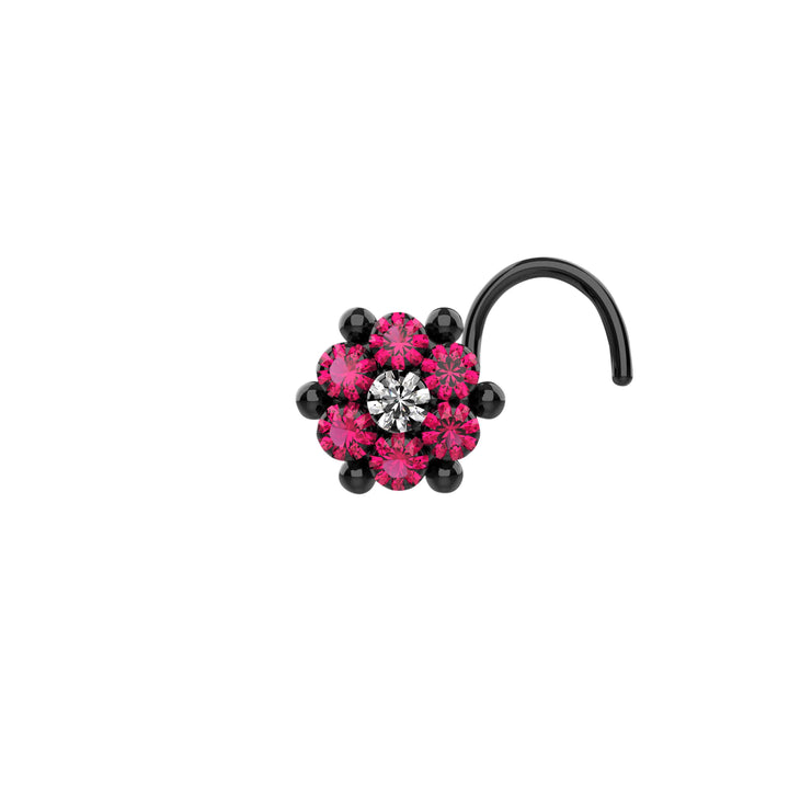 Ethnic artisan nose rings black 