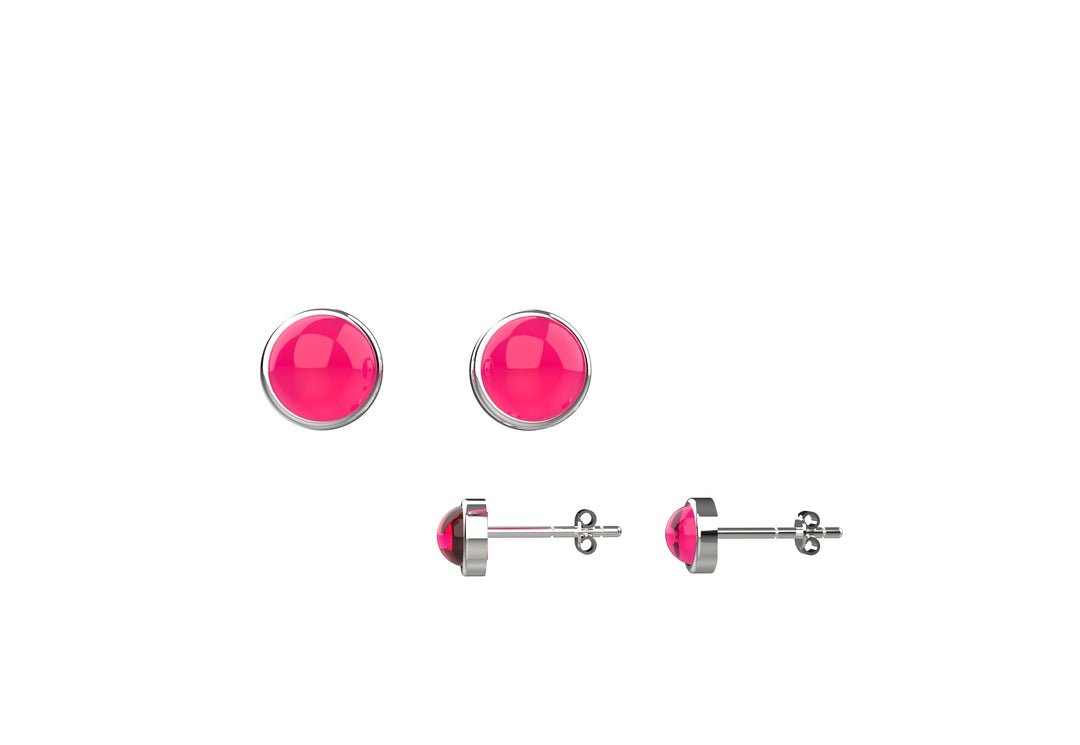5mm Ruby Gems Gold Stud Earrings for Women