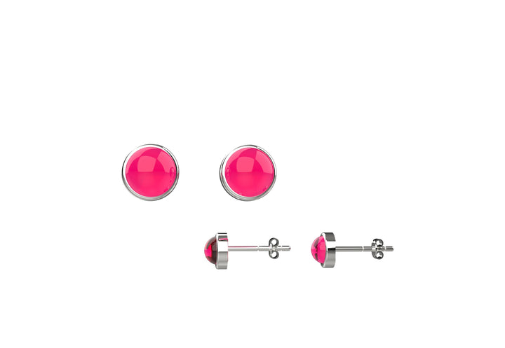 5mm Ruby Gems Gold Stud Earrings for Women