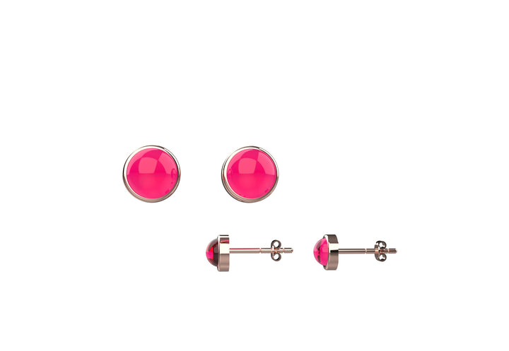 5mm Ruby Gems Gold Stud Earrings for Women