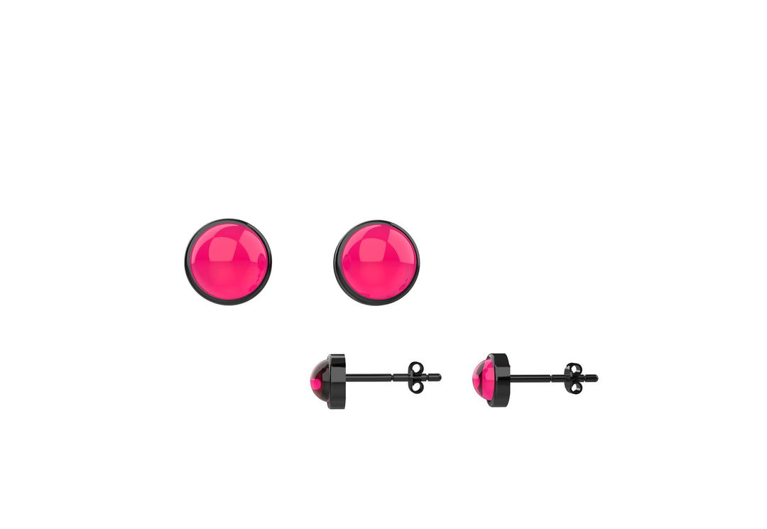 5mm Ruby Gems Gold Stud Earrings for Women