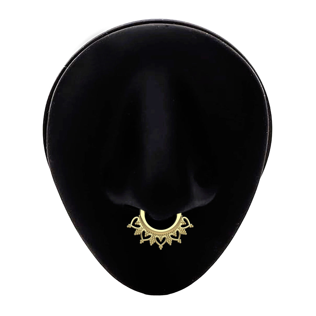 comfortable clicker septum ring - everyday gold nose jewelry