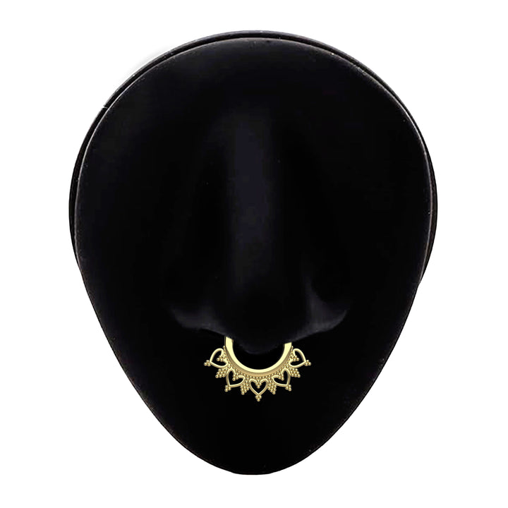 comfortable clicker septum ring - everyday gold nose jewelry