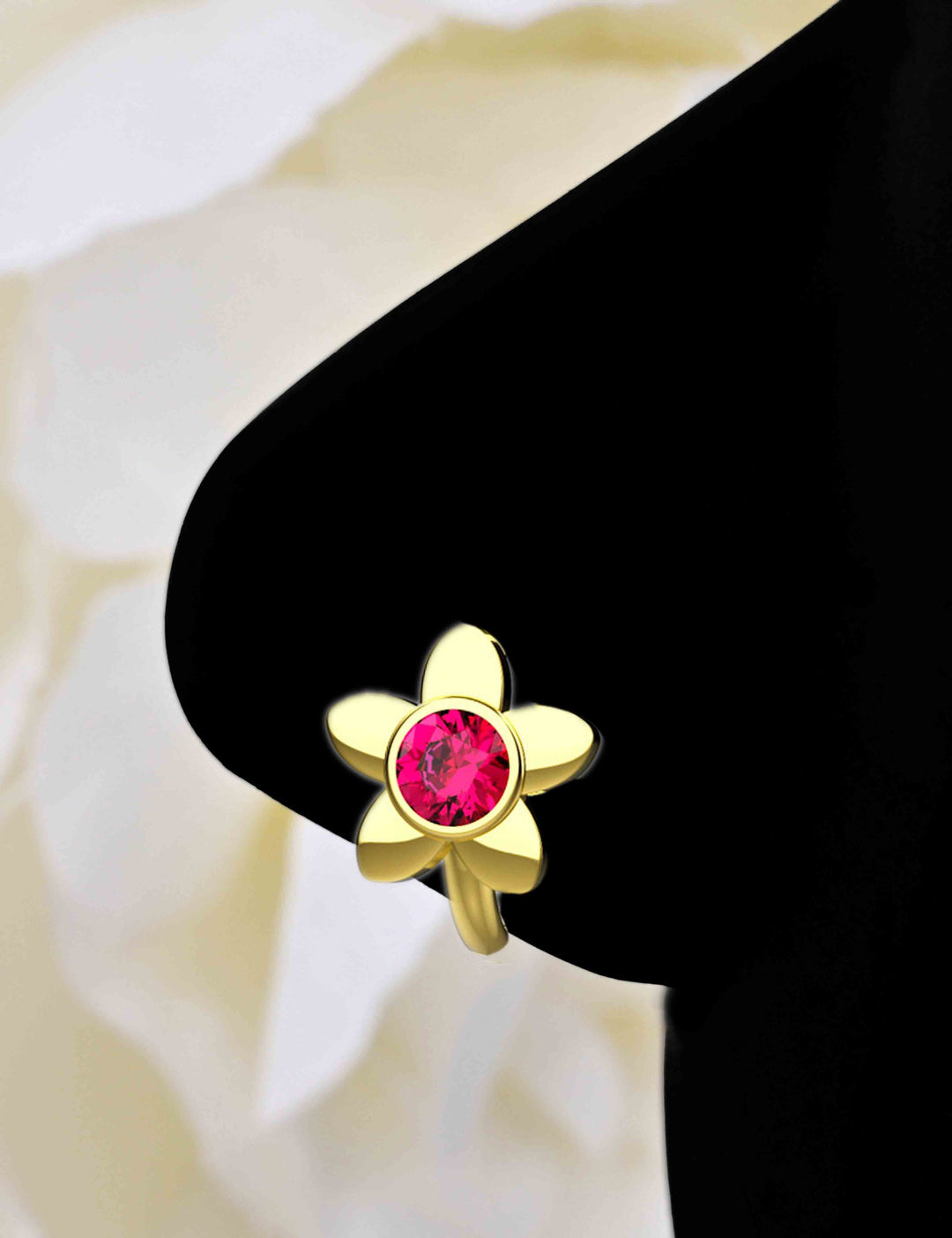 Thin gold nose hoop