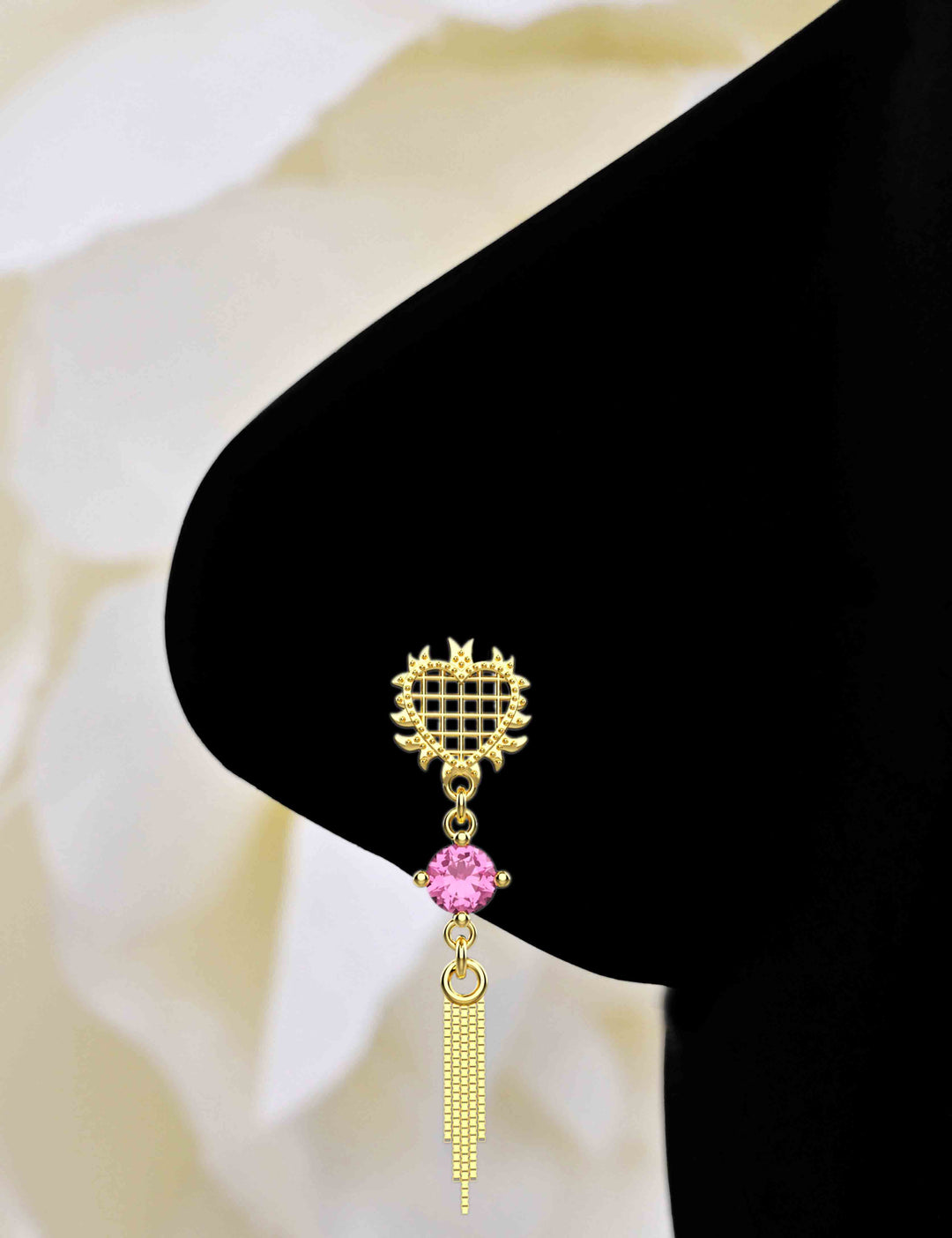  Pink Sapphire Nose Stud