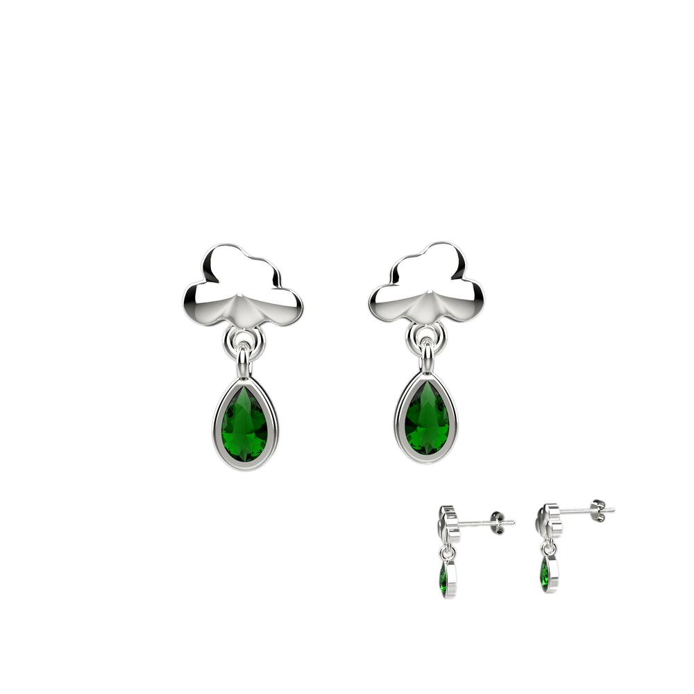 Minimalist cloud earrings – silver studs for women