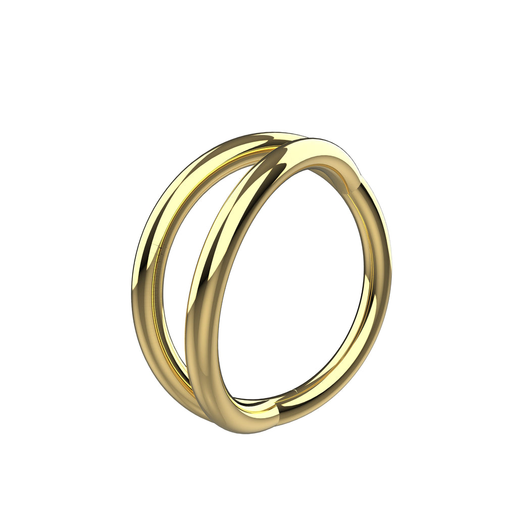 20G double gold nose ring hoop – unique piercing jewelry