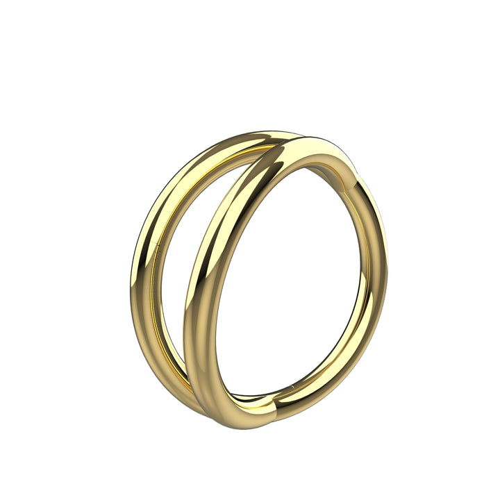 20G double gold nose ring hoop – unique piercing jewelry