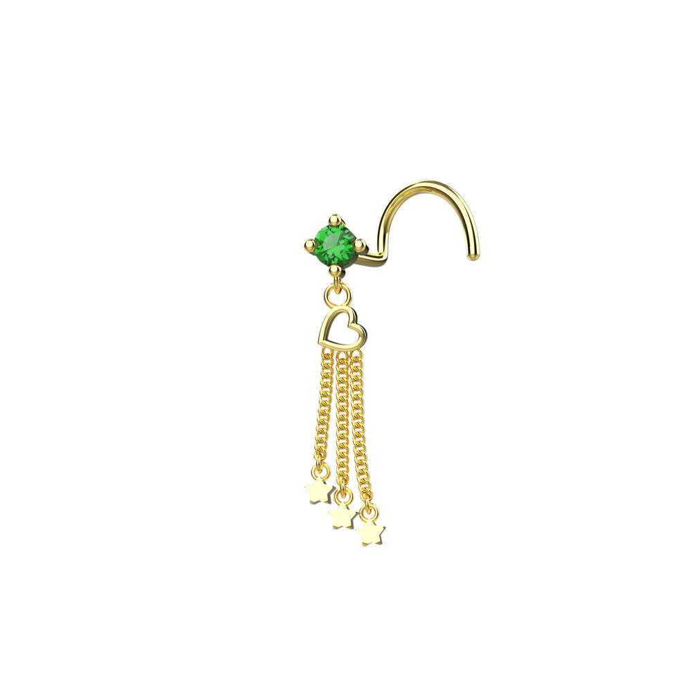 Dainty drop nose piercing jewelry