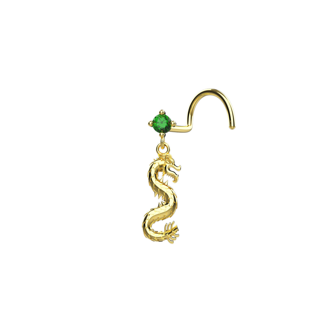 925 sterling silver dragon nose ring with CZ