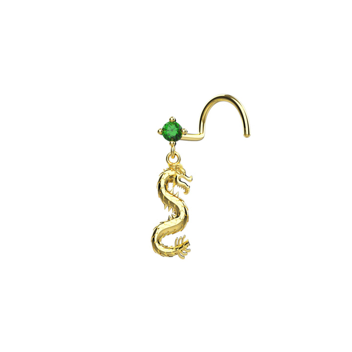 925 sterling silver dragon nose ring with CZ