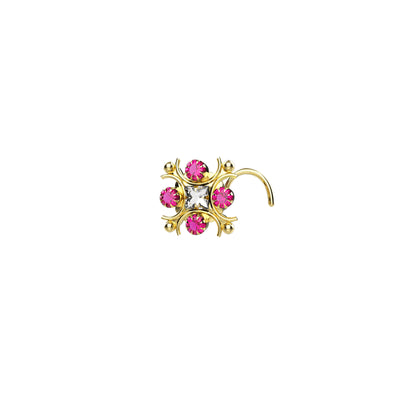 Ruby Prong Tiny Flower Nose Stud