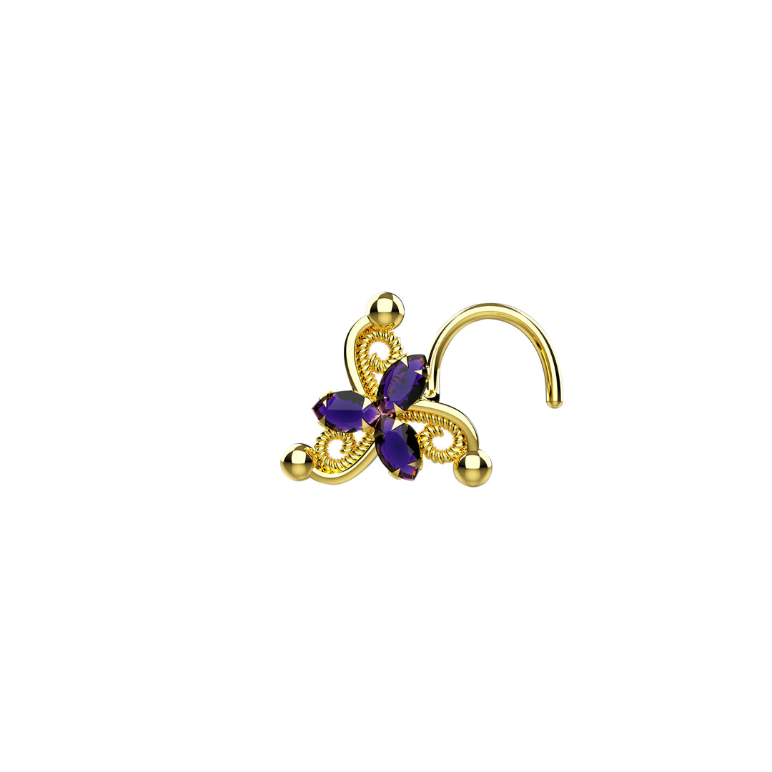 flower nose ring stud