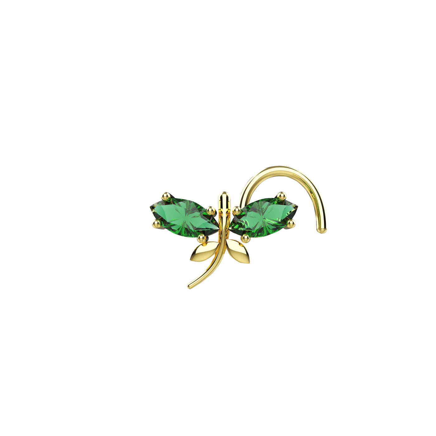 Emerald Dragonfly Nose Stud