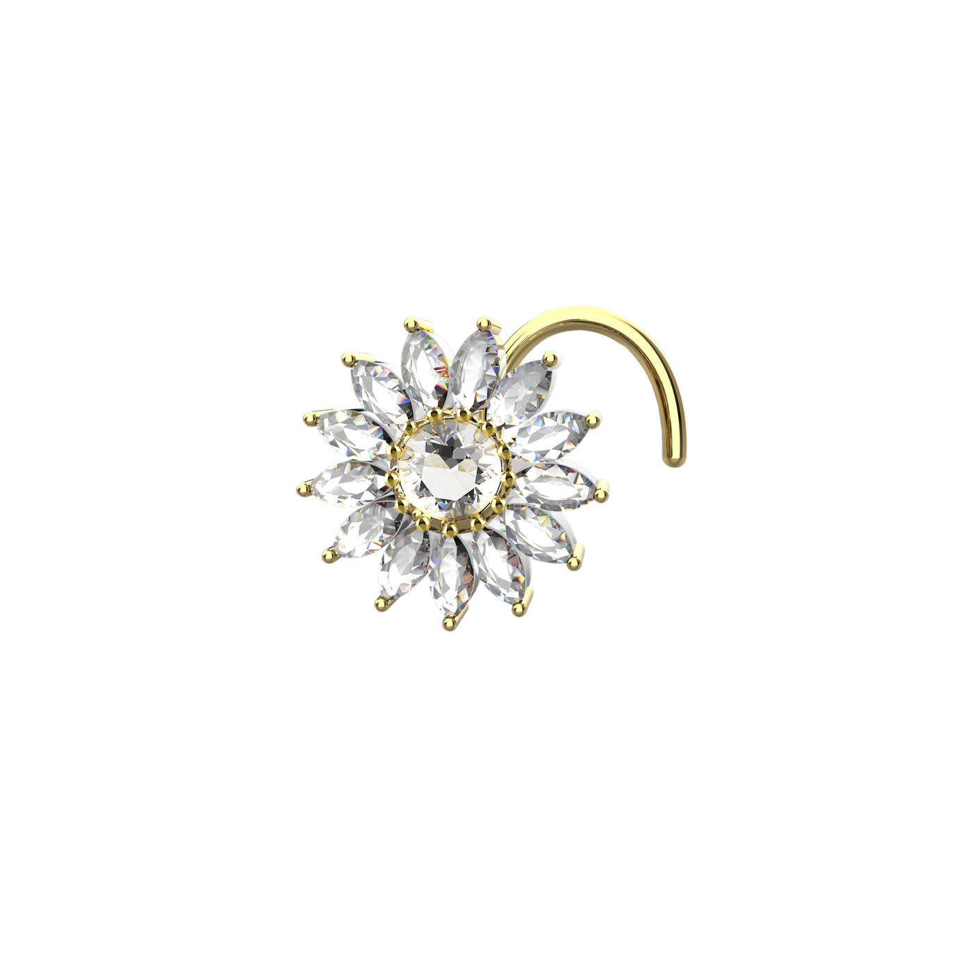 Sunflower Clear Nose Stud