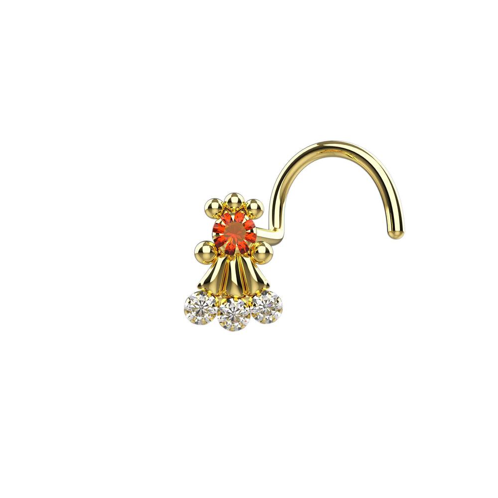 14k gold nose stud