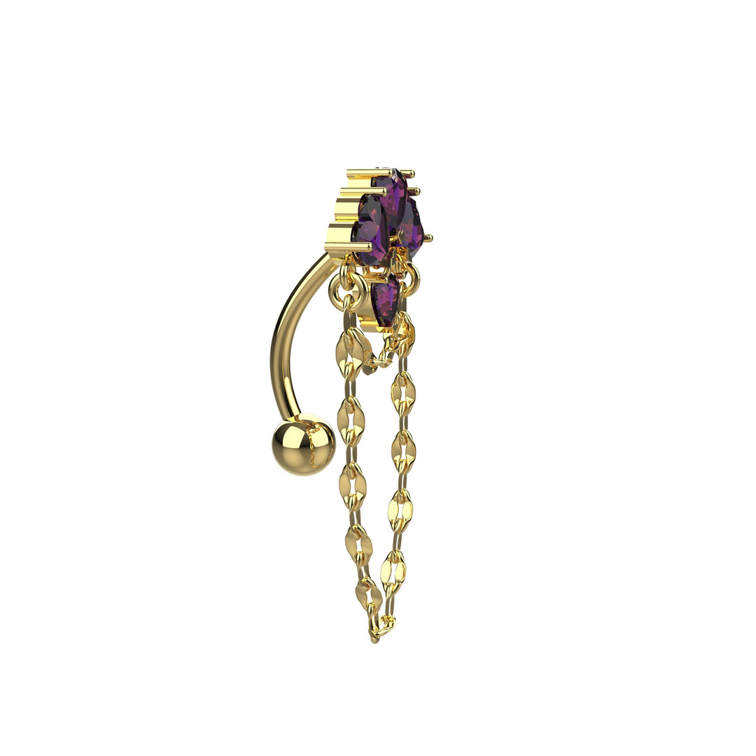Floating navel ring – with delicate chain design