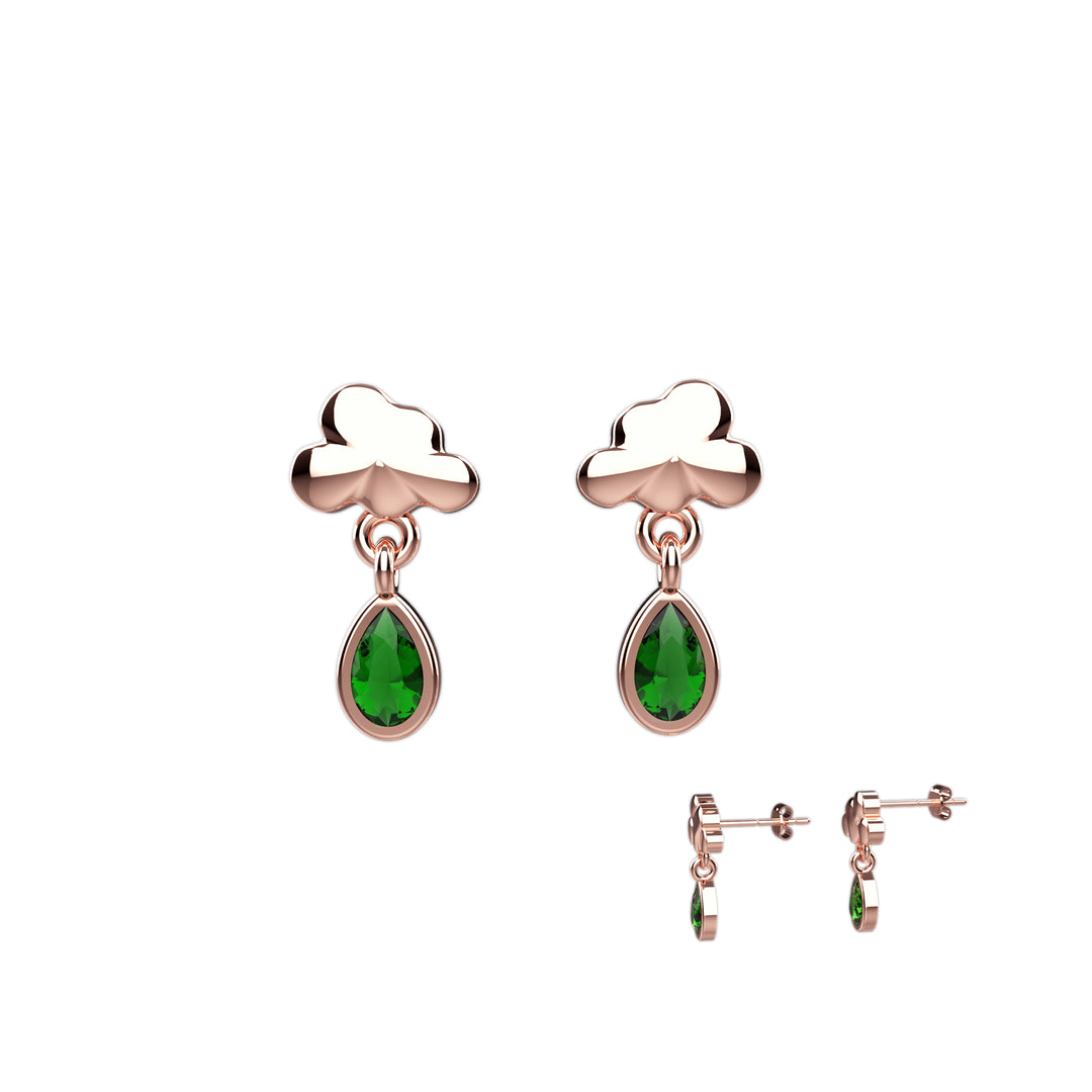 Cloud-shaped sterling silver earrings – gift for her