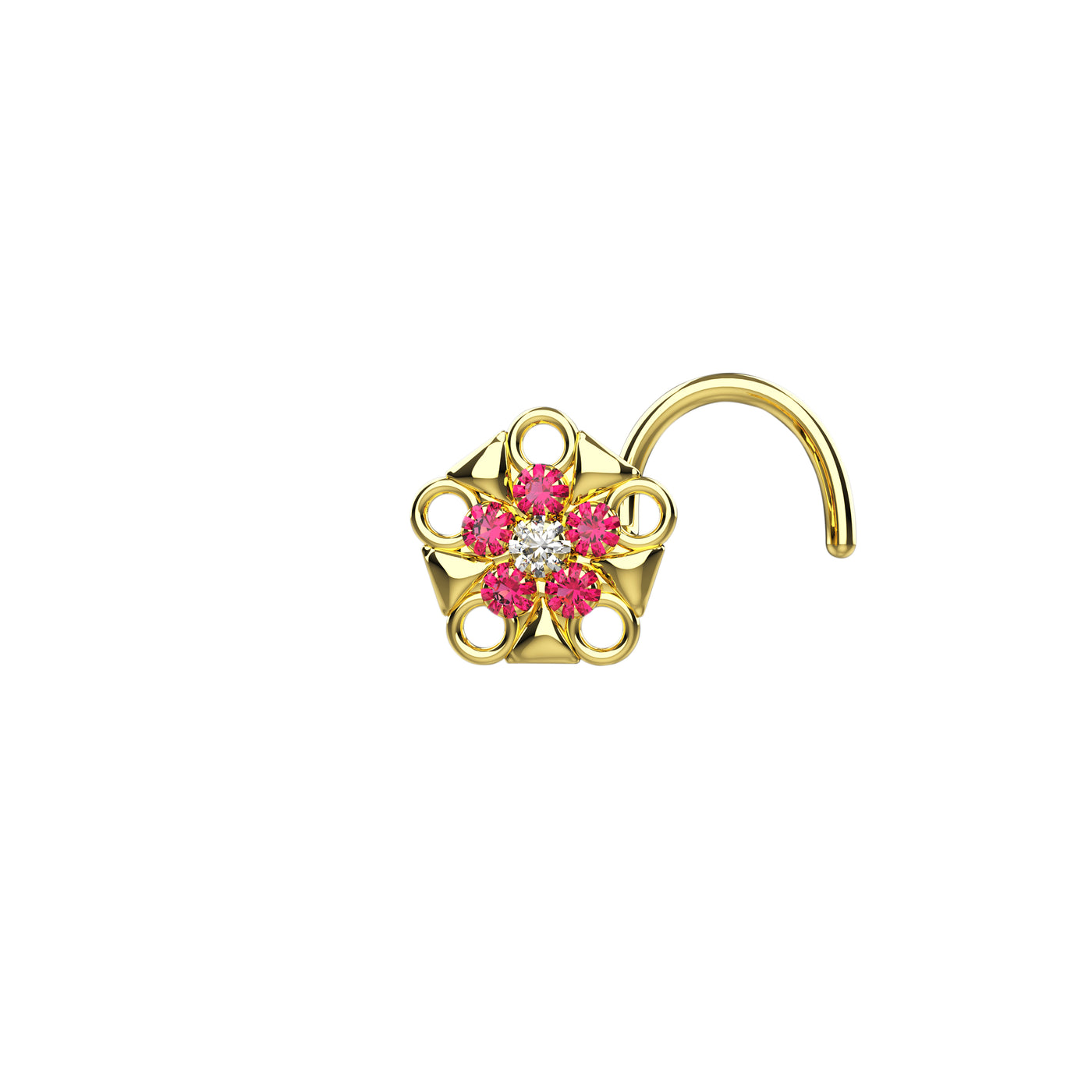 Nostril Ring 14k Gold Plated / 925 Solid Silver Nose Studs