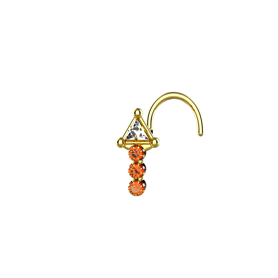 orange gemstone nose ring