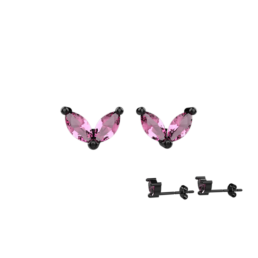 Pink gemstone studs – handcrafted silver jewelry