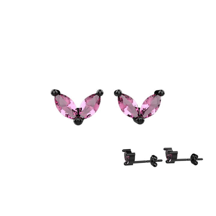 Pink gemstone studs – handcrafted silver jewelry