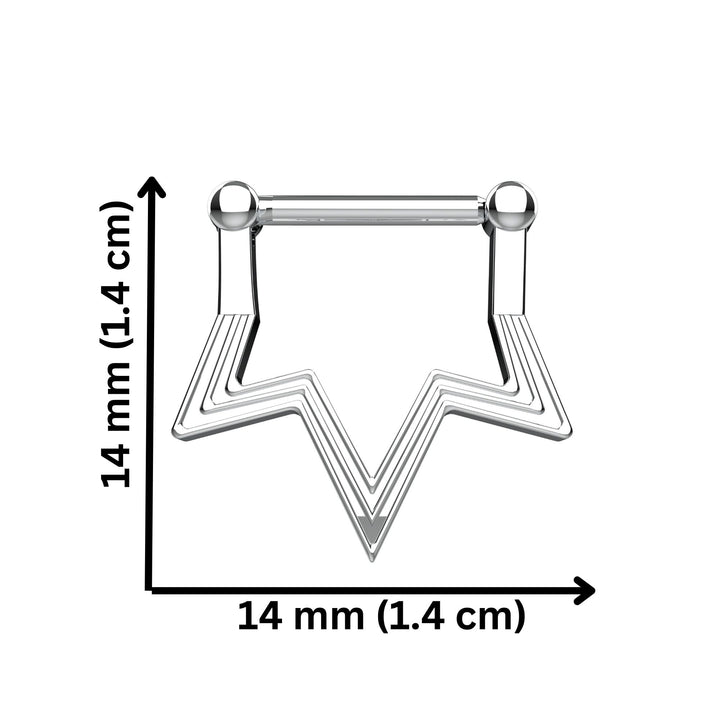 star design septum nose ring - clicker septum ring for women