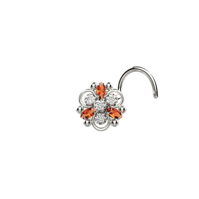 Clear Crystal Flower Nose Stud