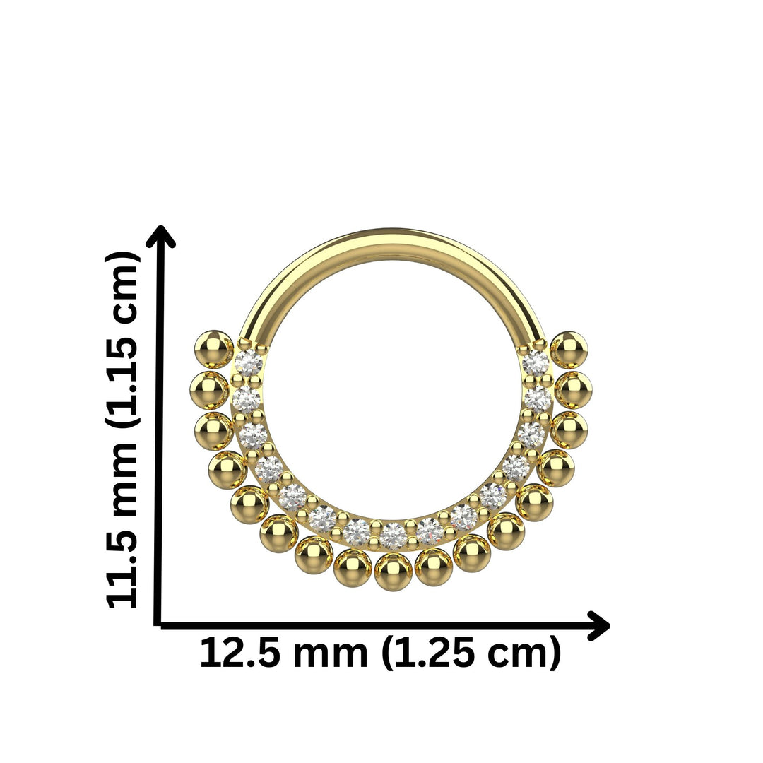 septum piercing jewelry clicker ring two tone design - small septum clicker ring silver gold everyday wear