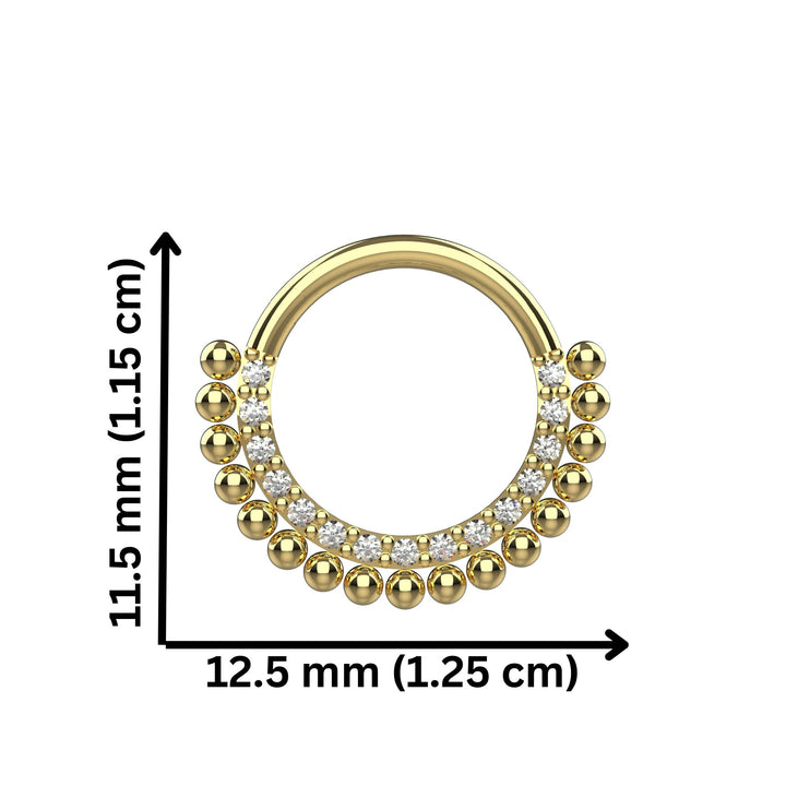 septum piercing jewelry clicker ring two tone design - small septum clicker ring silver gold everyday wear