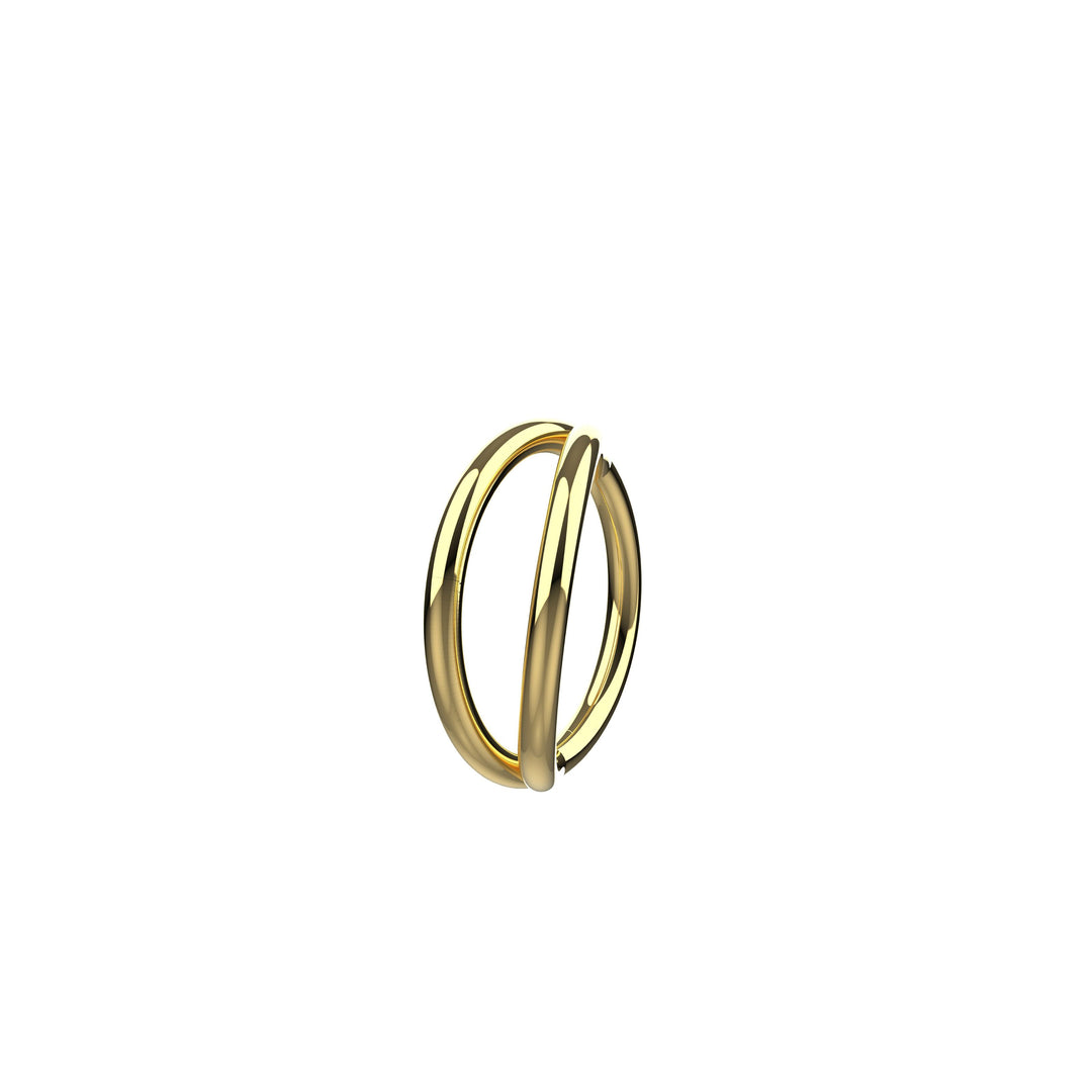 Gold double hoop nose ring – 20 gauge piercing jewelry