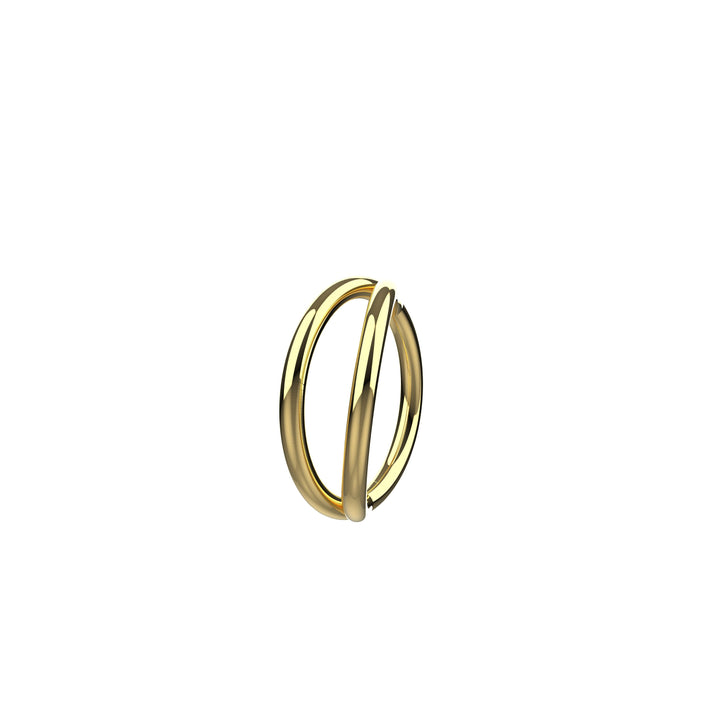 Gold double hoop nose ring – 20 gauge piercing jewelry