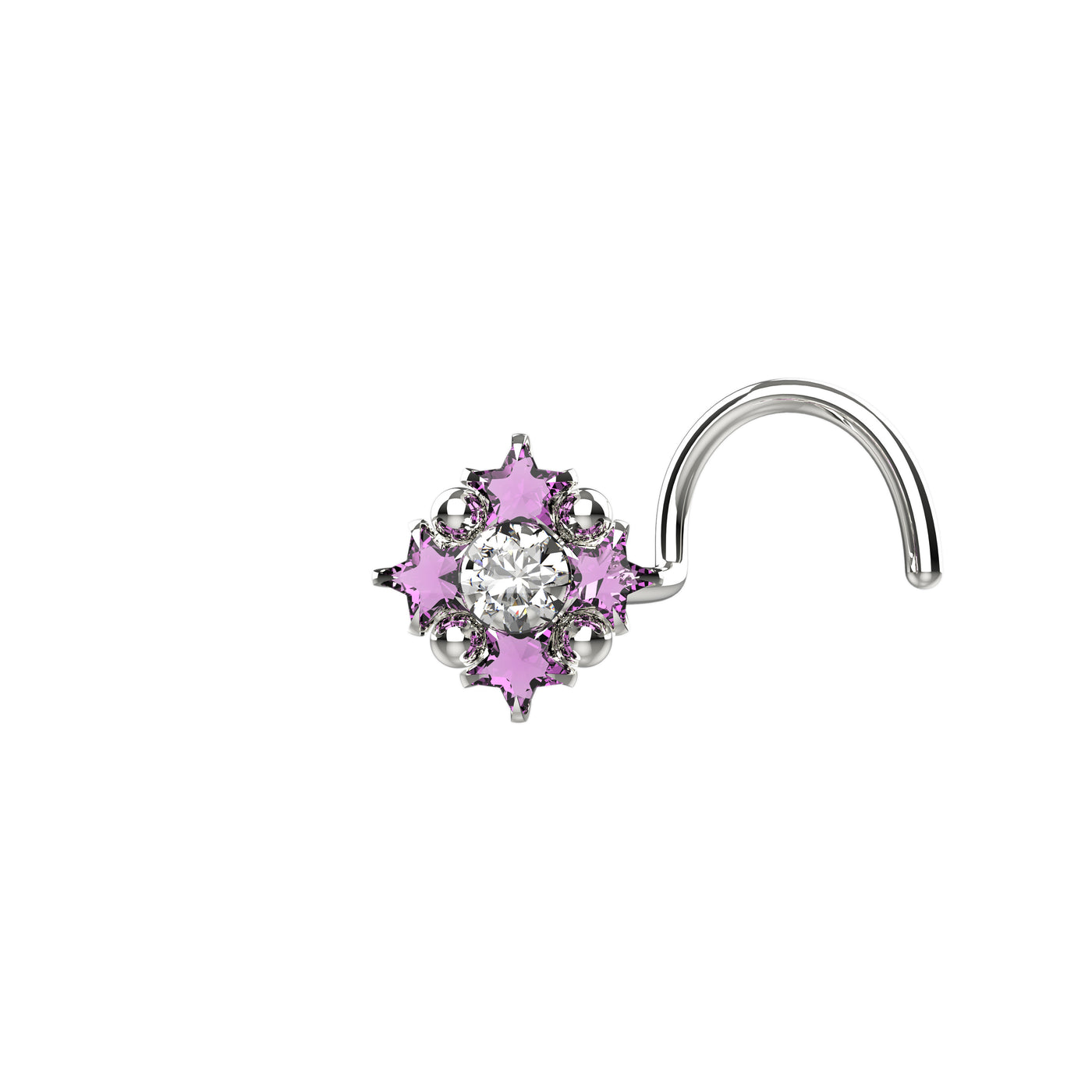 tiny stars nose ring silver jewelry