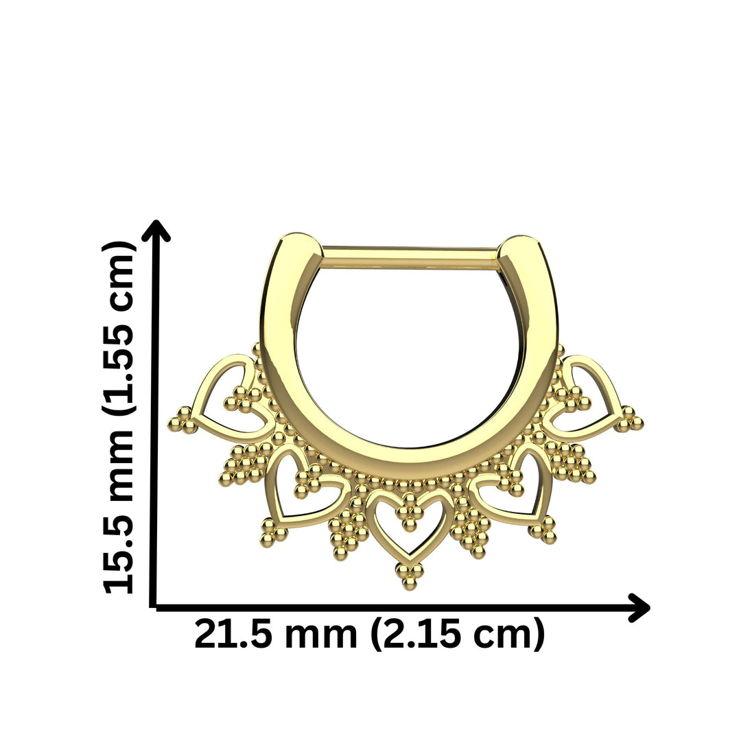 elegant nose ring gold septum - women septum ring clicker closure